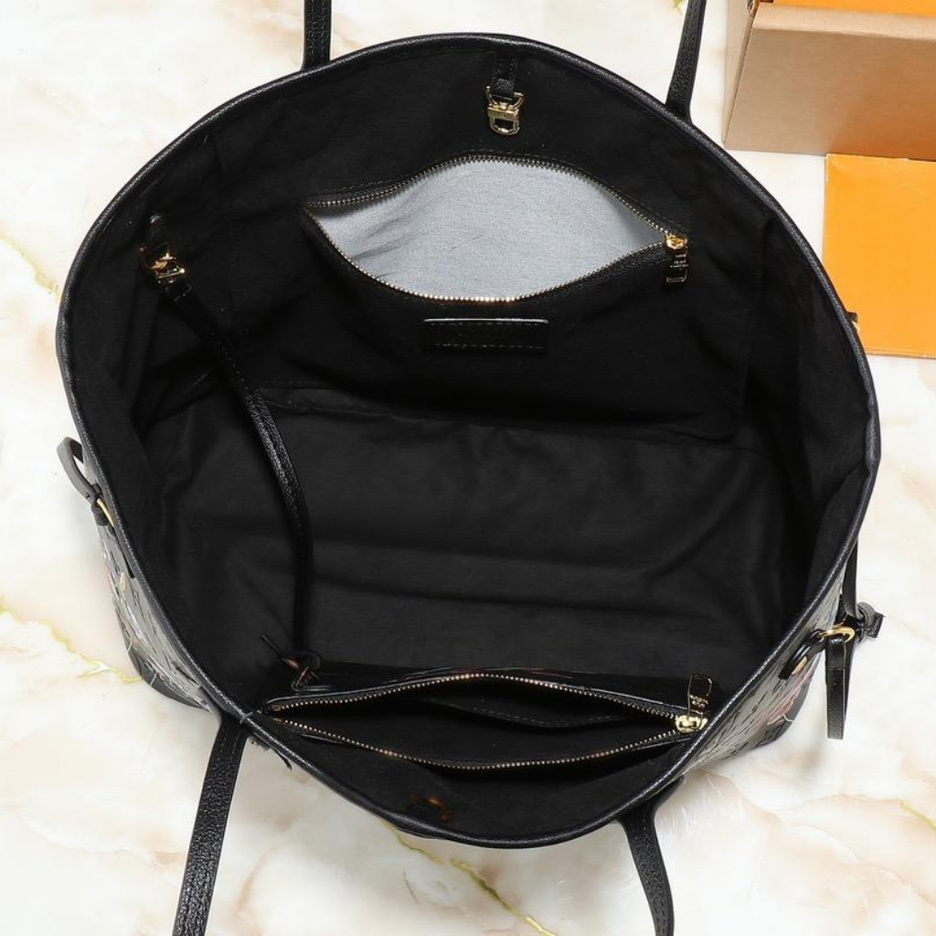 Louis Vuitton X Takashi Murakami Neverfull MM Black 31cm M13675 - Image 6
