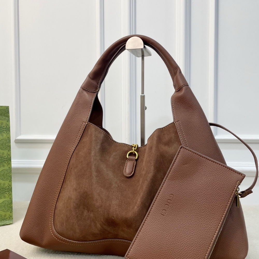 Alternative view of Gucci Softbit Maxi Suede Shoulder Bag Brown 42Cm