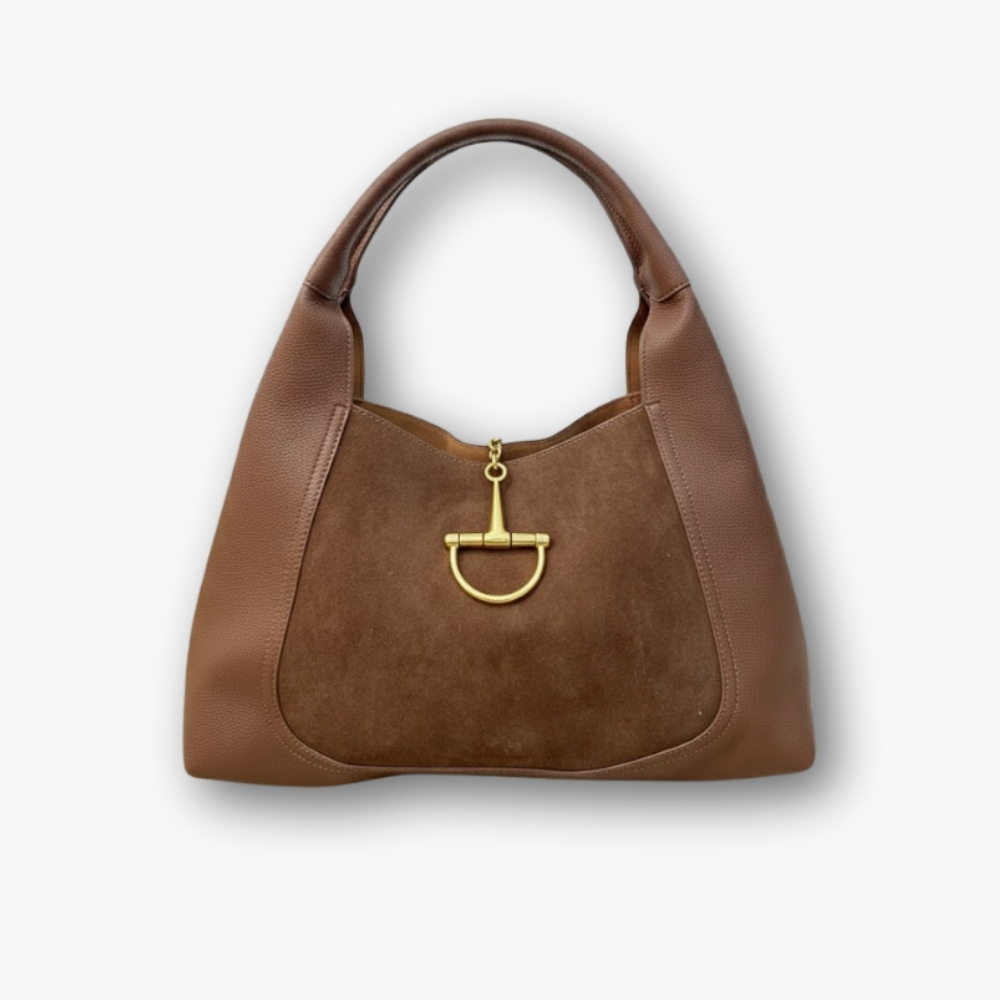 Gucci Softbit Maxi Suede Shoulder Bag Brown 42Cm