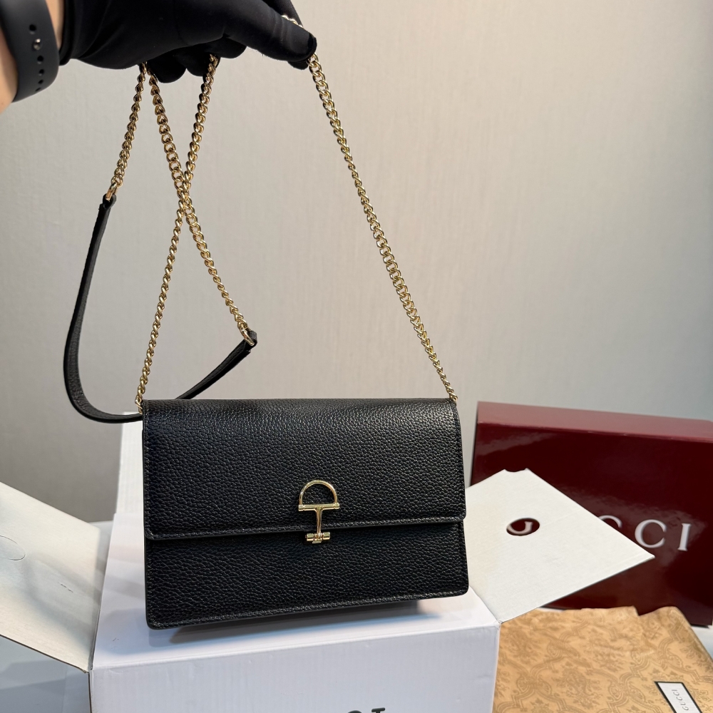 Gucci Half Horsebit Wallet On Chain Black 20Cm - Image 4