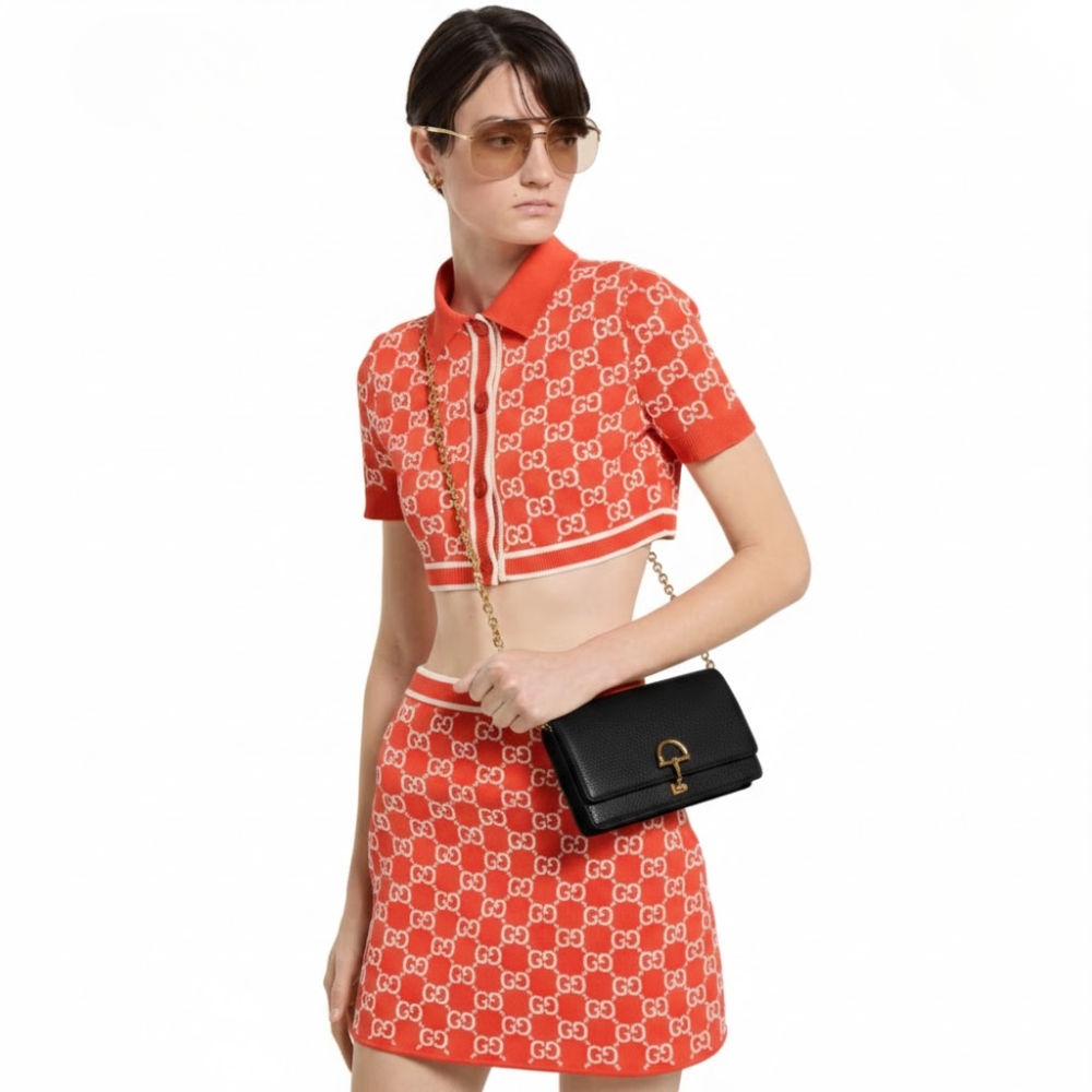 Gucci Half Horsebit Wallet On Chain Black 20Cm - Image 10