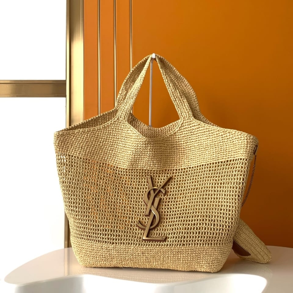 Alternative view of Super Vip 1:1 - Saint Laurent Icare In Raffia Natural 37cm 772191GAAEK2063