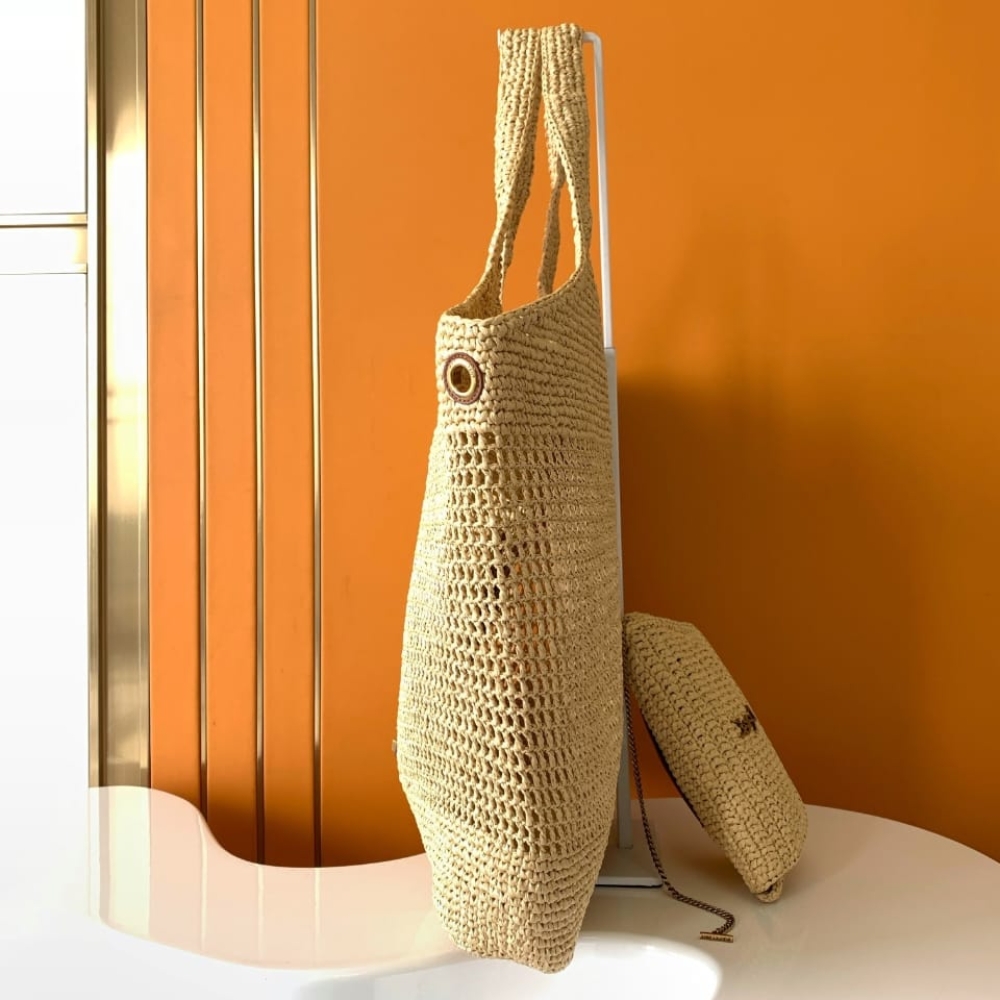 Super Vip 1:1 - Saint Laurent Icare In Raffia Natural 37cm 772191GAAEK2063 - Image 3