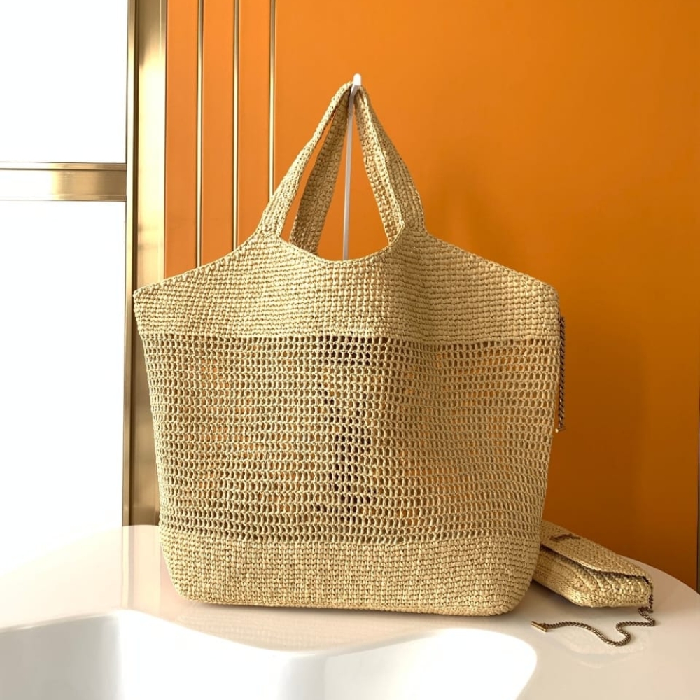 Super Vip 1:1 - Saint Laurent Icare In Raffia Natural 37cm 772191GAAEK2063 - Image 4