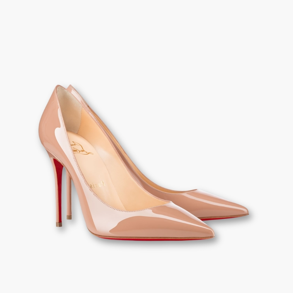 Christian Louboutin Kate 100 Pump Patent Blush Beige 3191411PK20