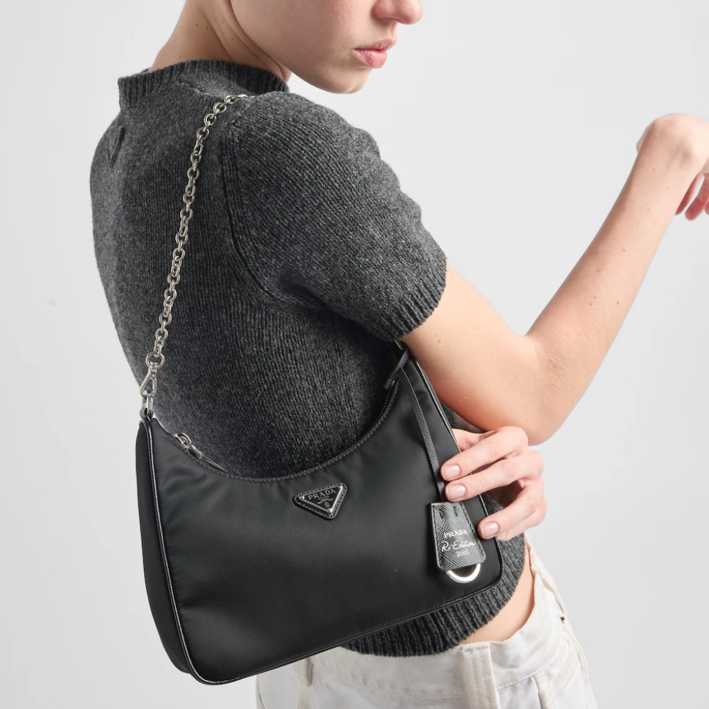 Prada Re Edition 2005 Re Nylon Bag Black 26cm - Image 8