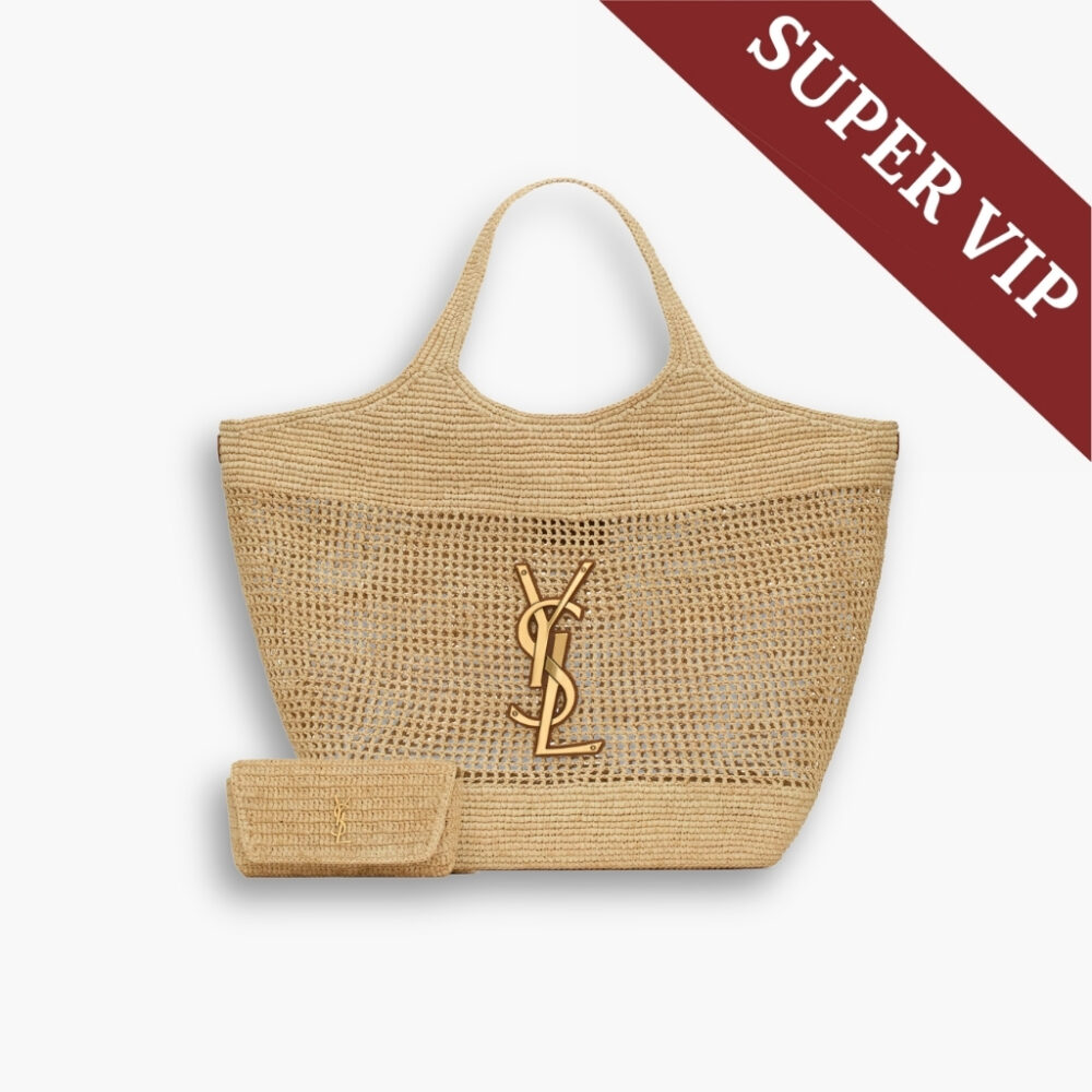 Super Vip 1:1 - Saint Laurent Icare In Raffia Natural 37cm 772191GAAEK2063