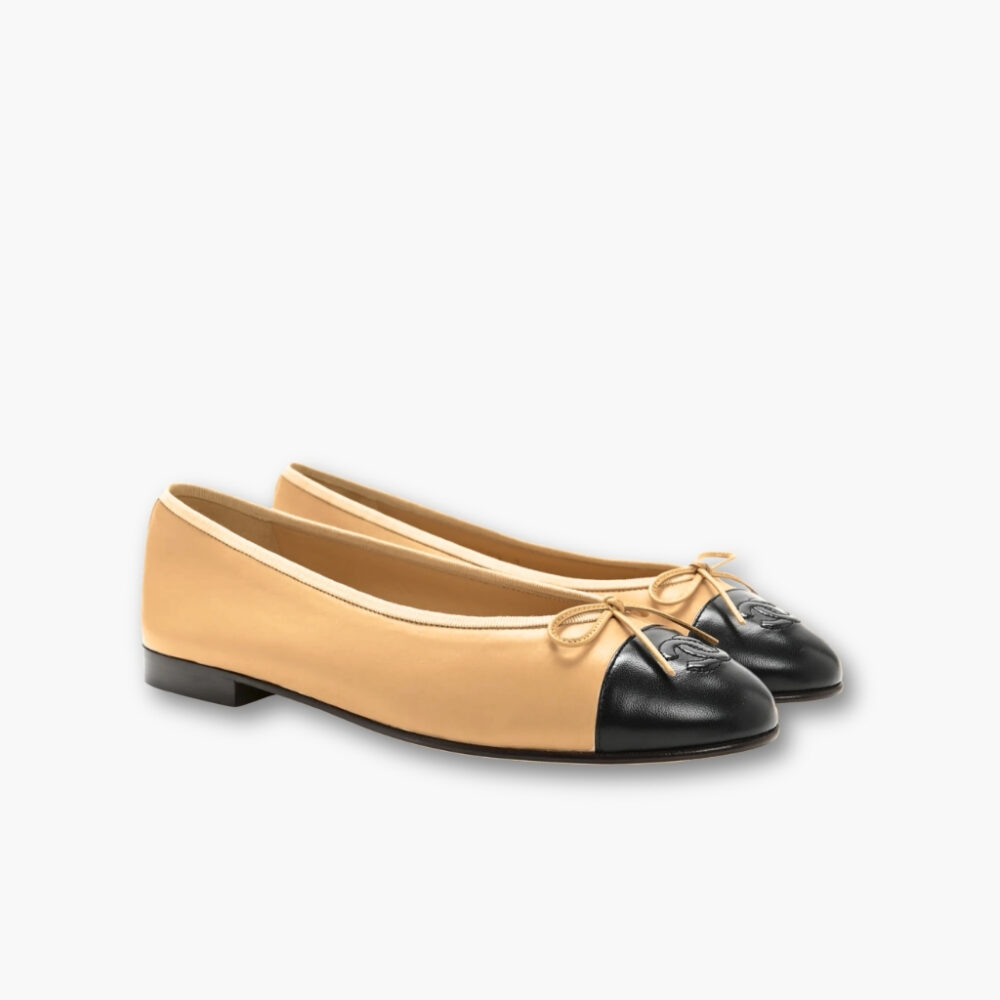 Chanel Ballet Flats Beige And Black G02819 X01000 C0204