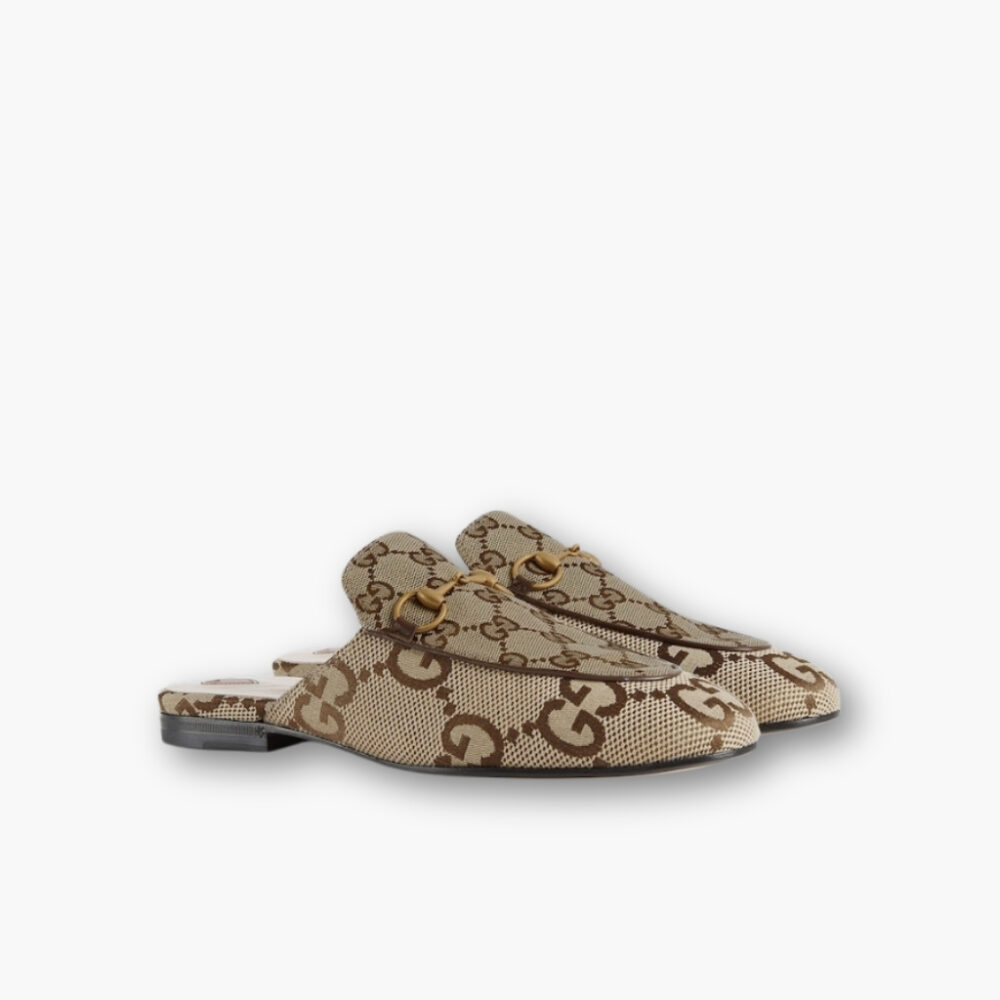 Gucci Women’s Princetown Slipper Beige And Ebony GG Canvas 475094 UKO60 2588