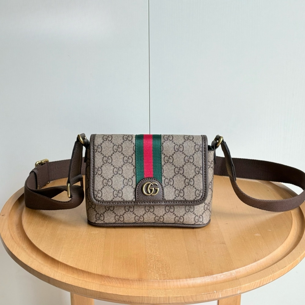 Alternative view of Gucci Ophidia Mini Bag Beige And Dark Brown ‎18Cm ‎838599 FAEOF 9745