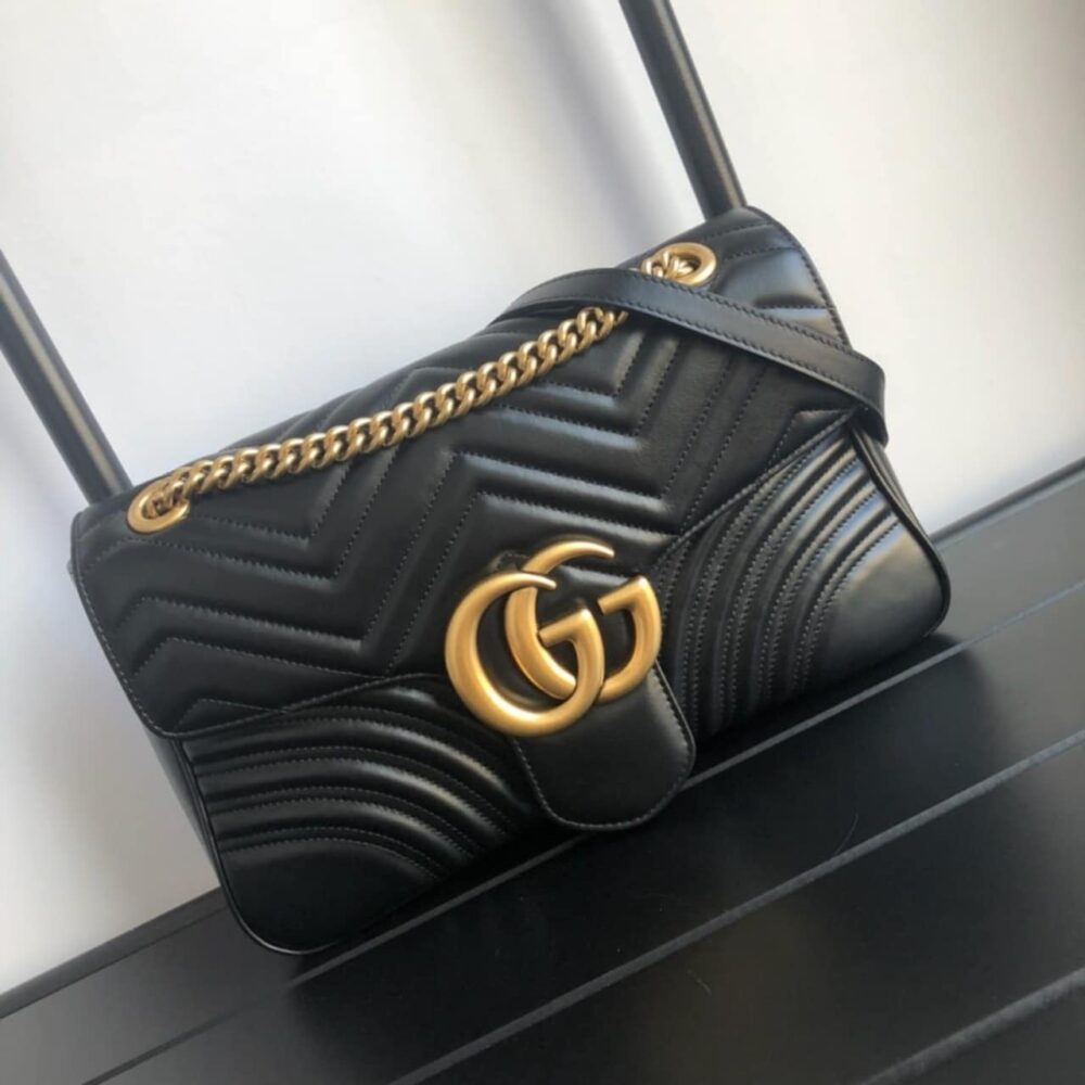 Alternative view of Gucci GG Marmont Matelassé Medium Bag Black 26Cm 443496 DTDIT 1000