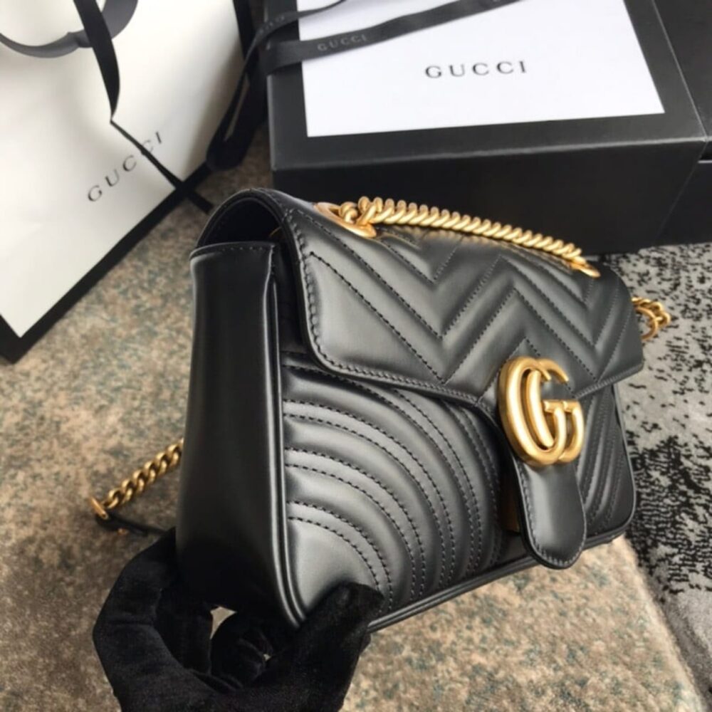 Alternative view of Gucci GG Marmont Small Shoulder Bag Black 22Cm 446744 DTDIT 1000