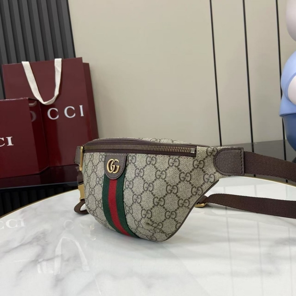 Super Vip 1:1 - Gucci Ophidia Small Belt Bag Beige And Dark Brown 30Cm 839106 FAEOF 9745 - Image 3
