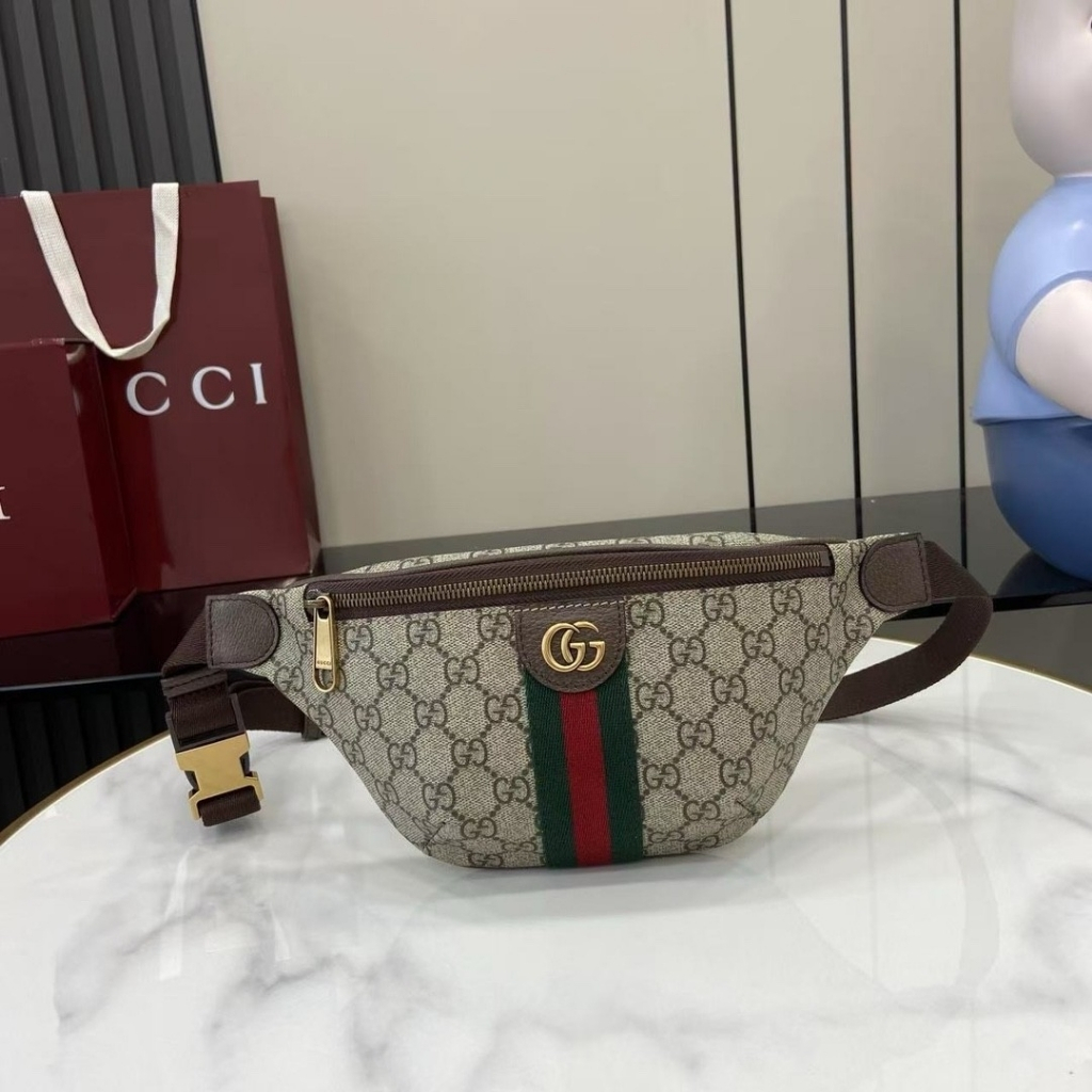 Super Vip 1:1 - Gucci Ophidia Small Belt Bag Beige And Dark Brown 30Cm 839106 FAEOF 9745 - Image 2