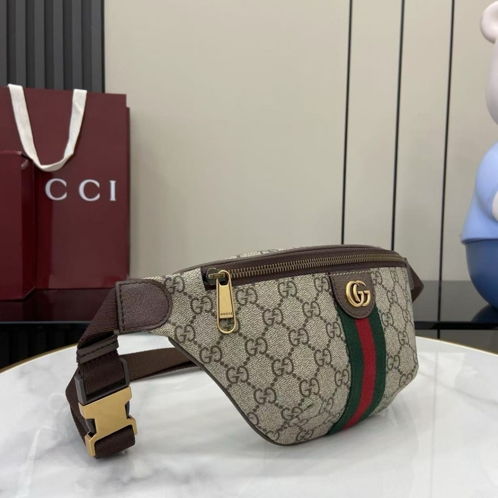 Super Vip 1:1 - Gucci Ophidia Small Belt Bag Beige And Dark Brown 30Cm 839106 FAEOF 9745 - Image 4