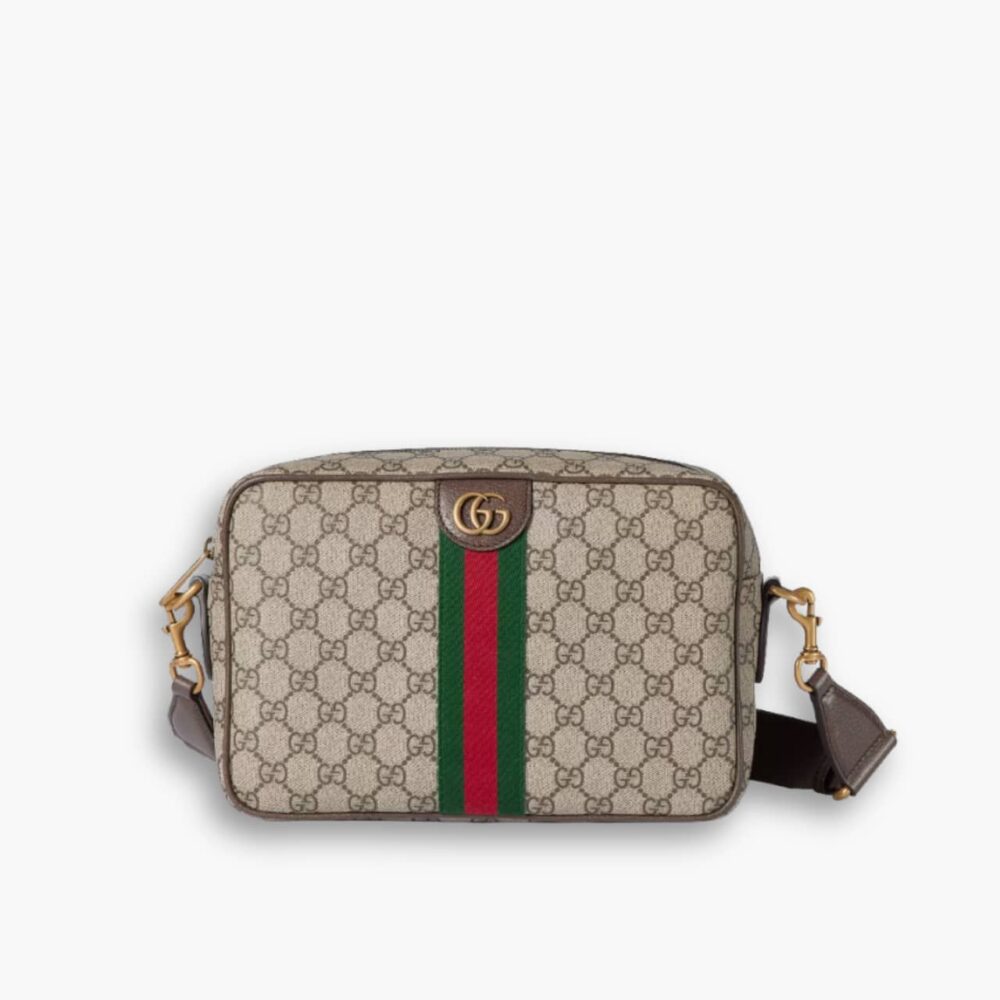 Gucci Ophidia Medium Crossbody Bag Beige And Dark Brown 28Cm 834468 FAEOF 9745