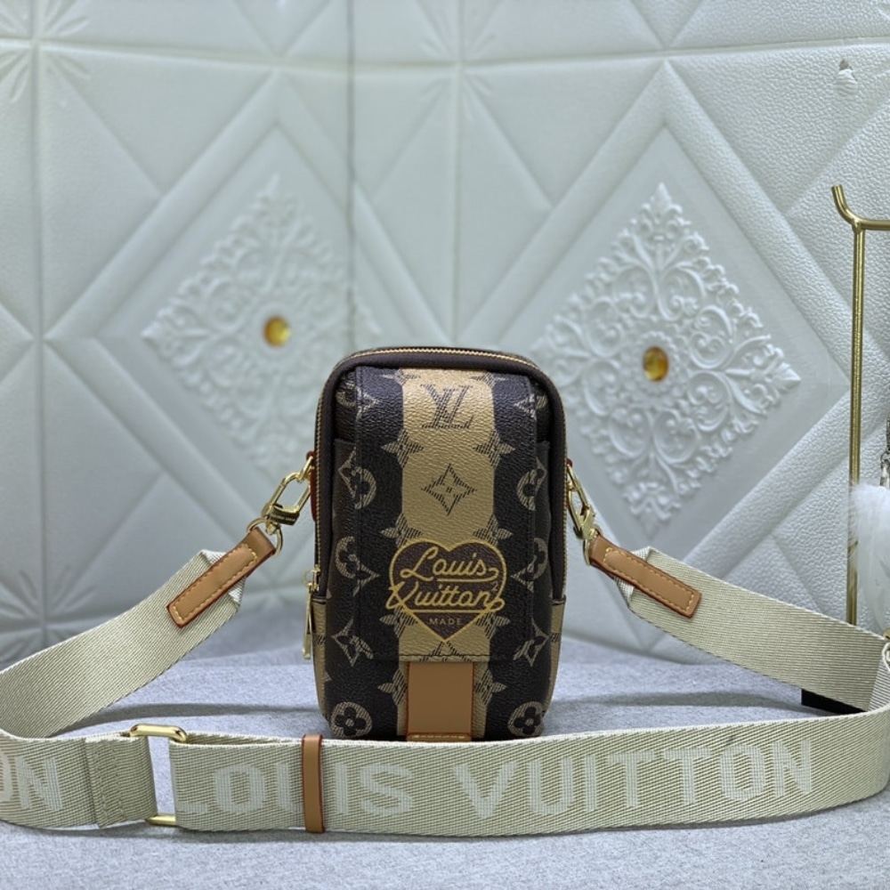 Alternative view of Louis Vuitton x Nigo Double Phone Pouch Monogram Brown 18cm M81005