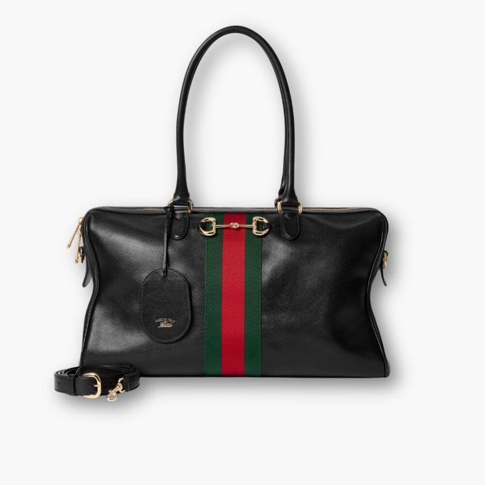Gucci Borsetto Large Boston Bag Black Leather 38Cm 866734 AAGIQ 1053