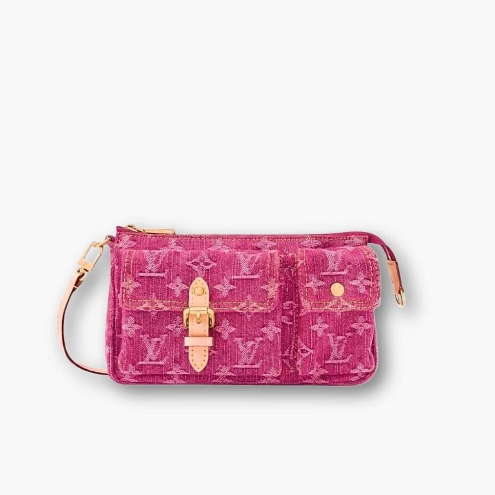 Louis Vuitton Pochette Accessoire Cargo Denim Pink 23cm