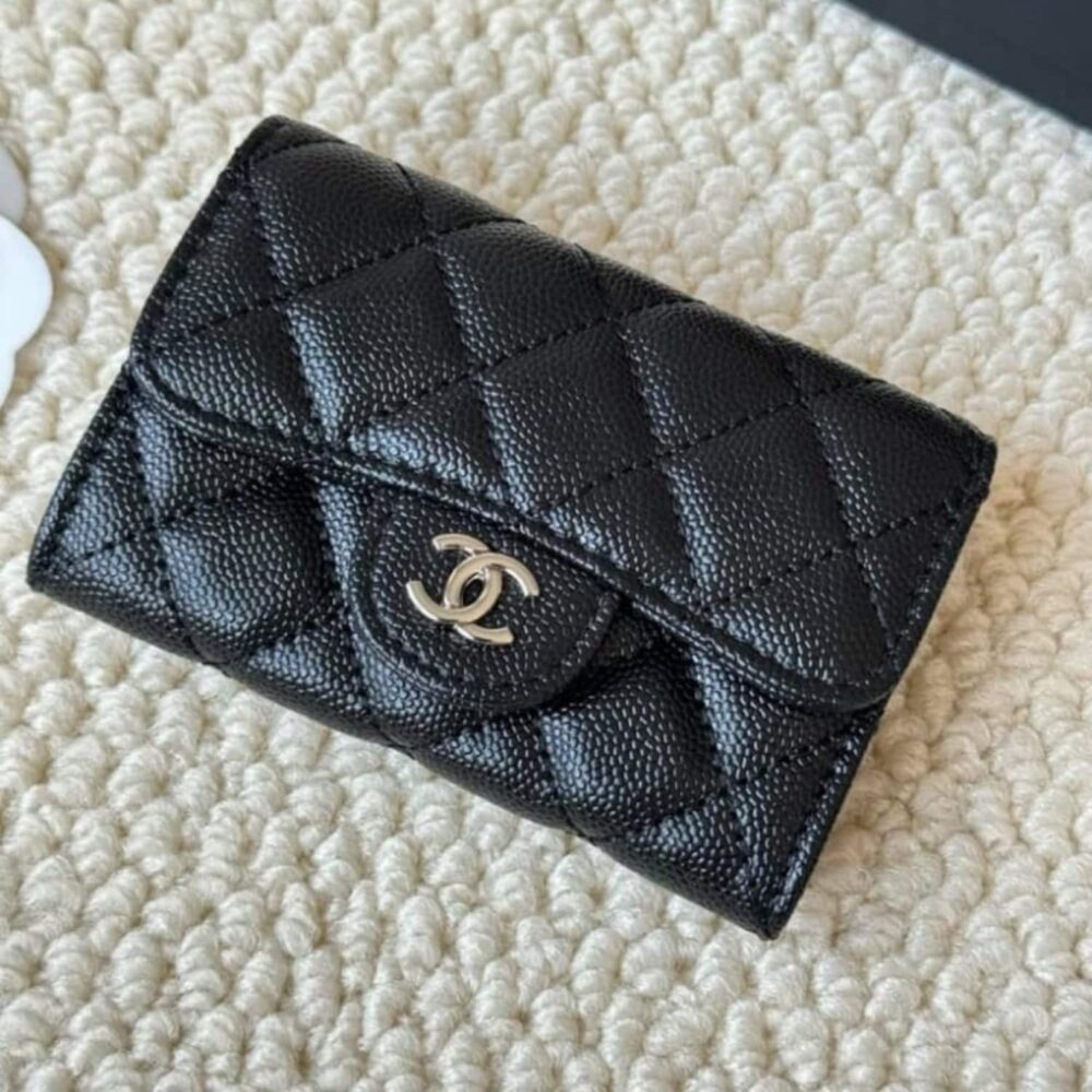 Alternative view of Chanel Classic Card Holder Black With Silver Hardware 11Cm AP0214 Y01588 C3906