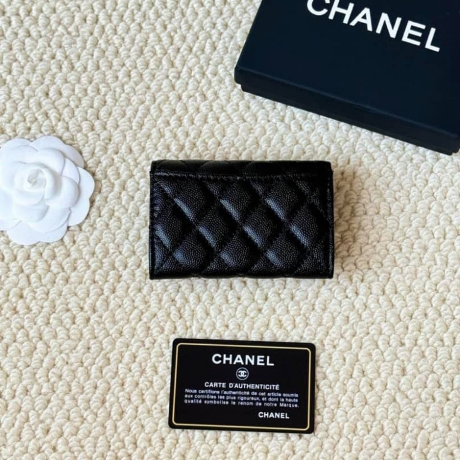 Chanel Classic Card Holder Black With Silver Hardware 11Cm AP0214 Y01588 C3906 - Image 3