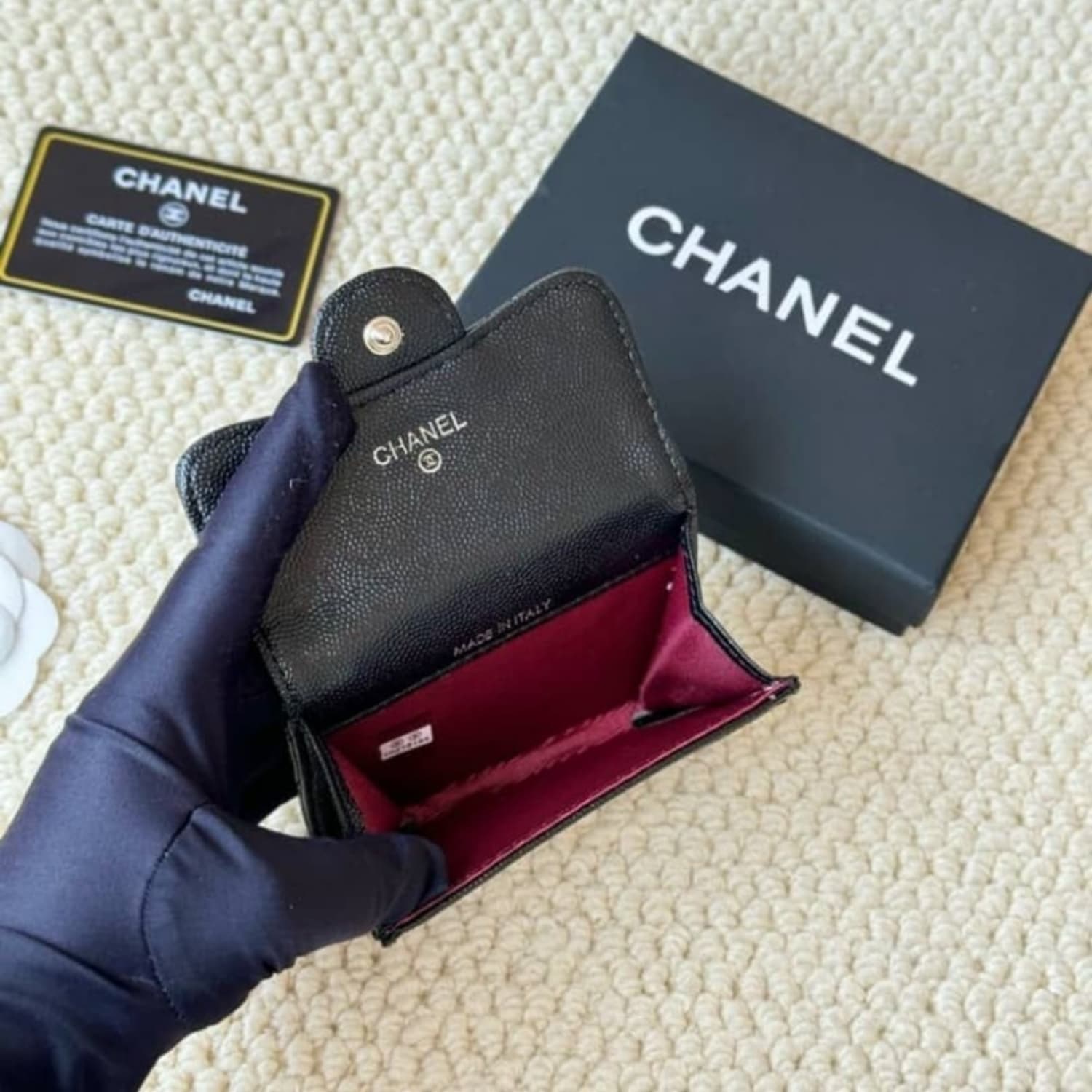 Chanel Classic Card Holder Black With Silver Hardware 11Cm AP0214 Y01588 C3906 - Image 5