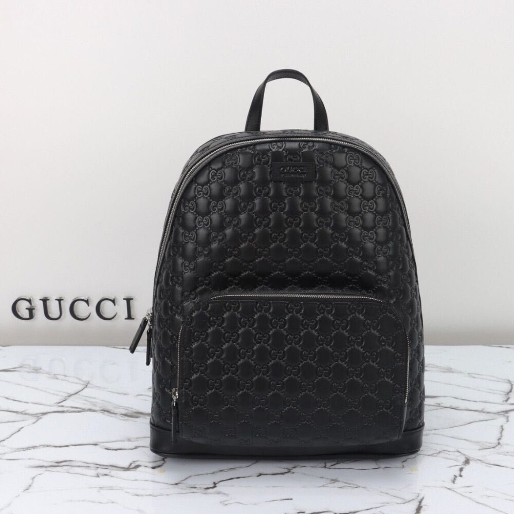 Alternative view of Gucci Guccissima Embossed Leather Backpack Black 41cm 406370 CWCCN 1000