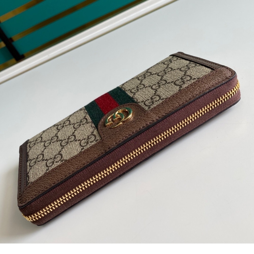 Gucci Ophidia Zip Around Wallet Brown 19.5cm 523154 96IWG 8745 - Image 4
