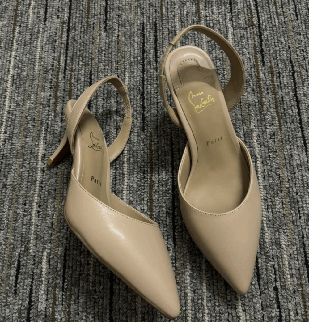 Alternative view of Christian Louboutin Apostropha Sling 80 Beige 1240830N295