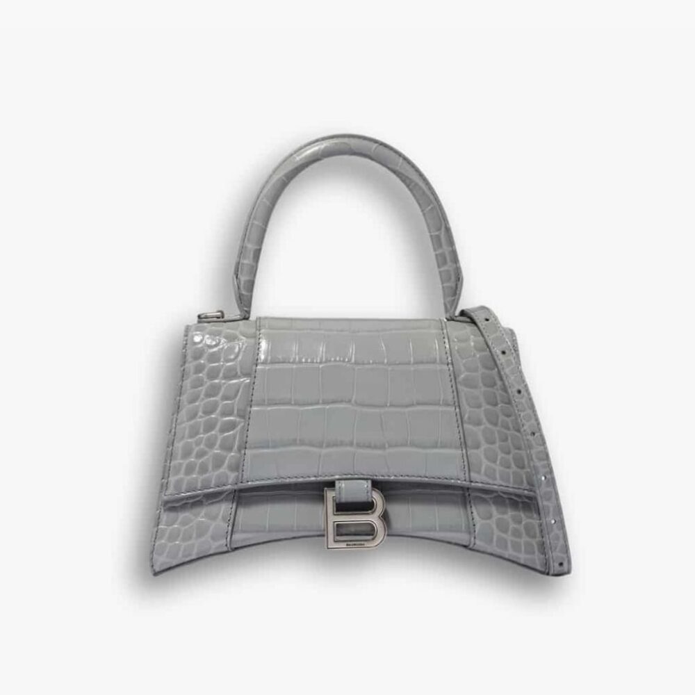Balenciaga Hourglass Small Top Handle Bag Grey 23cm