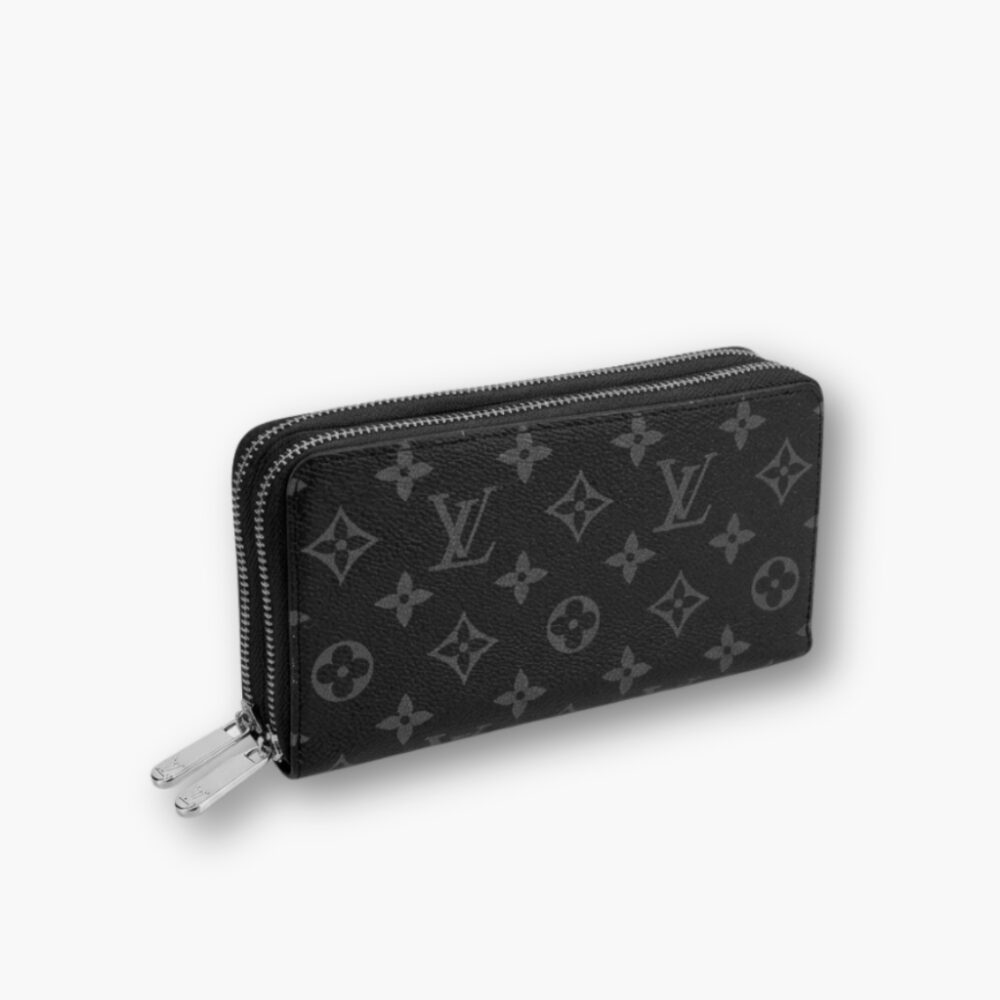 Louis Vuitton Long Double Zipper Wallet Monogram Black 19Cm