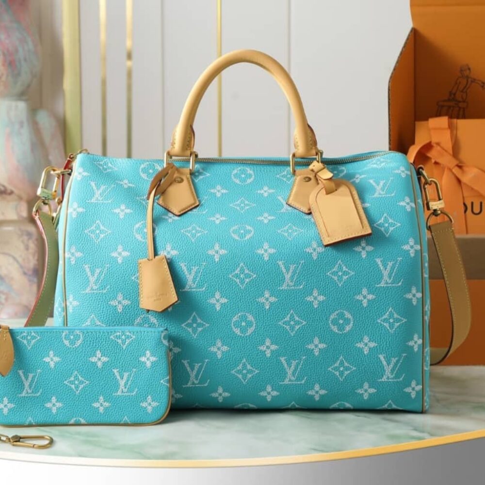 Alternative view of Mirror Quality - Louis Vuitton Speedy P9 Bandoulière 40 Turquoise Blue 40Cm M11564