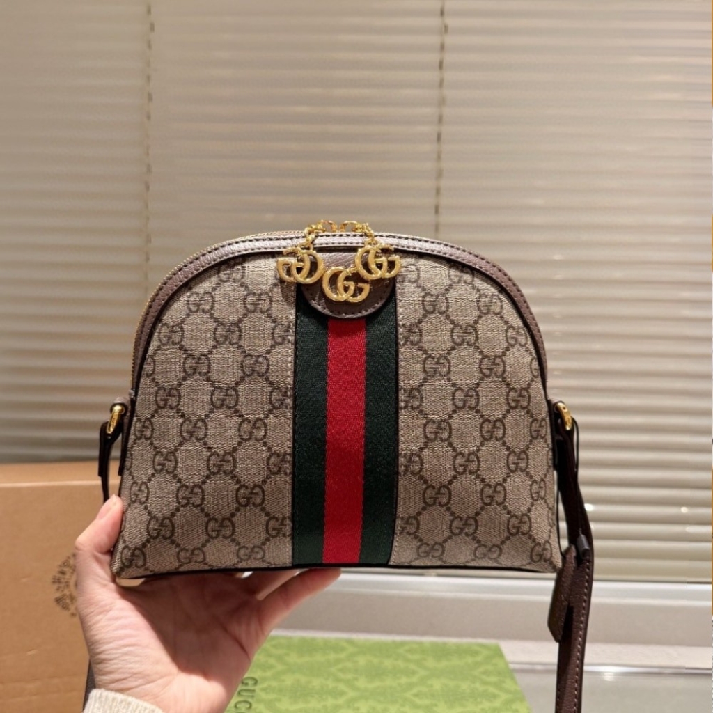 Gucci Ophidia Small Shoulder Bag GG Supreme Beige Ebony 23Cm 499621 K05NG 8745 - Image 2