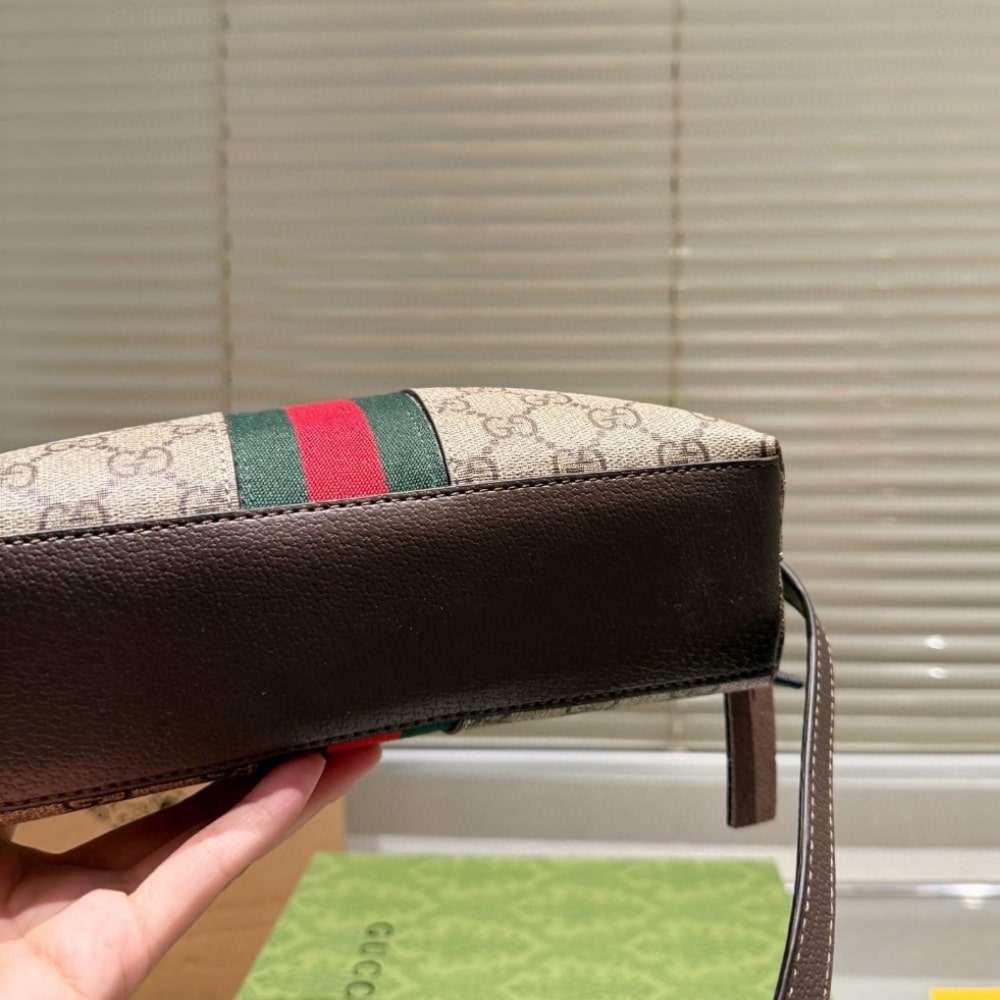 Gucci Ophidia Small Shoulder Bag GG Supreme Beige Ebony 23Cm 499621 K05NG 8745 - Image 6