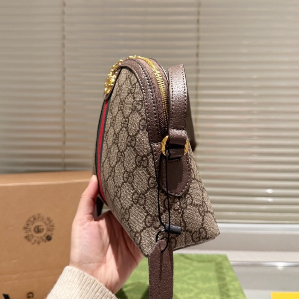 Gucci Ophidia Small Shoulder Bag GG Supreme Beige Ebony 23Cm 499621 K05NG 8745 - Image 4