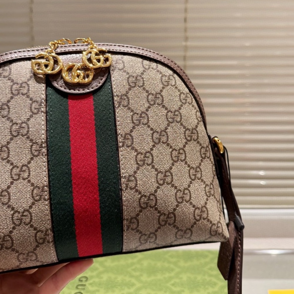 Gucci Ophidia Small Shoulder Bag GG Supreme Beige Ebony 23Cm 499621 K05NG 8745 - Image 3