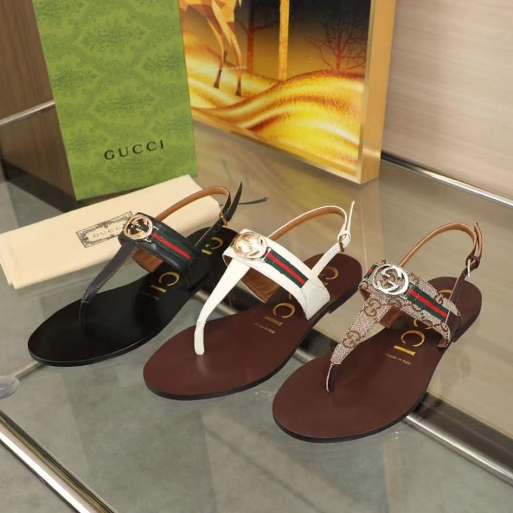 Gucci Women's Interlocking G Web Sandal Beige And Ebony 782421 FADC3 9764 - Image 6