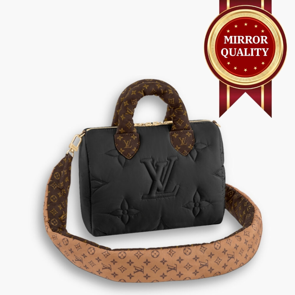 Mirror Quality - Louis Vuitton Speedy Bandouliere 25 Econyl Nylon Black 25Cm M59008
