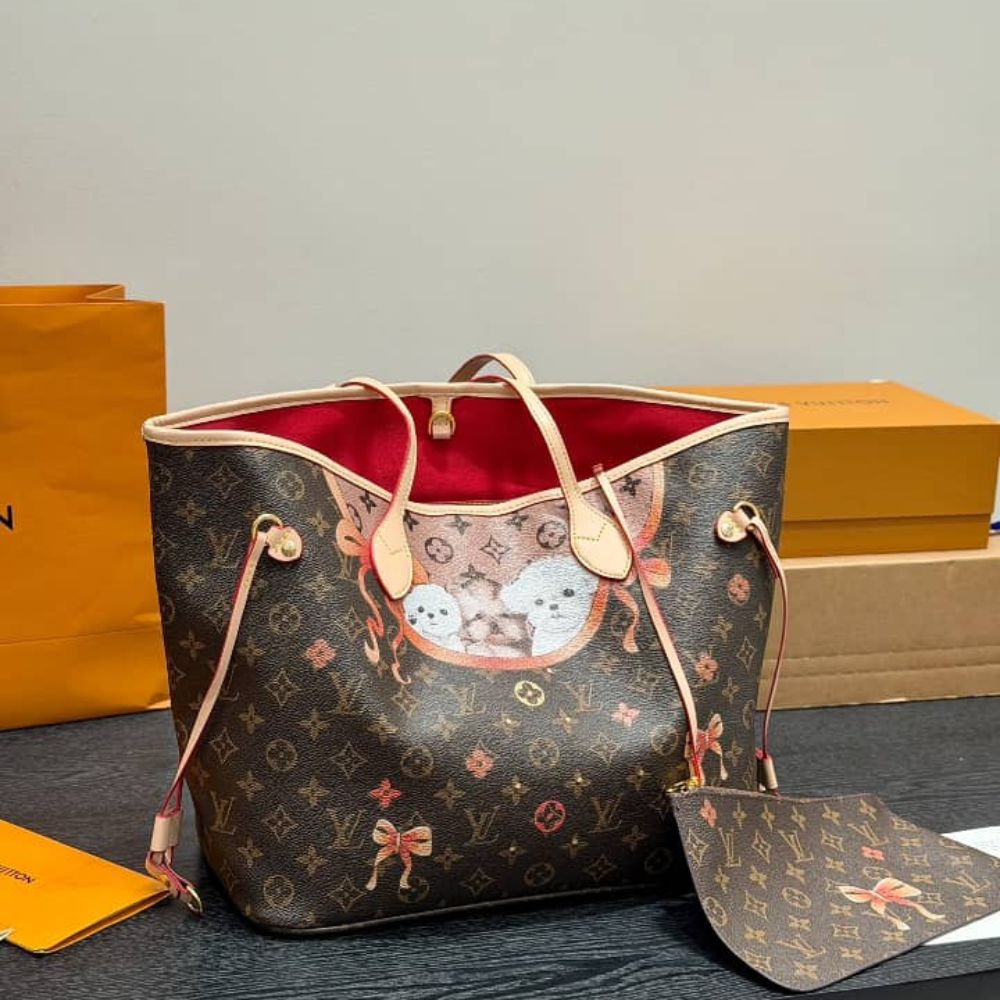 Alternative view of Louis Vuitton Neverfull MM Monogram Canvas Red 32Cm