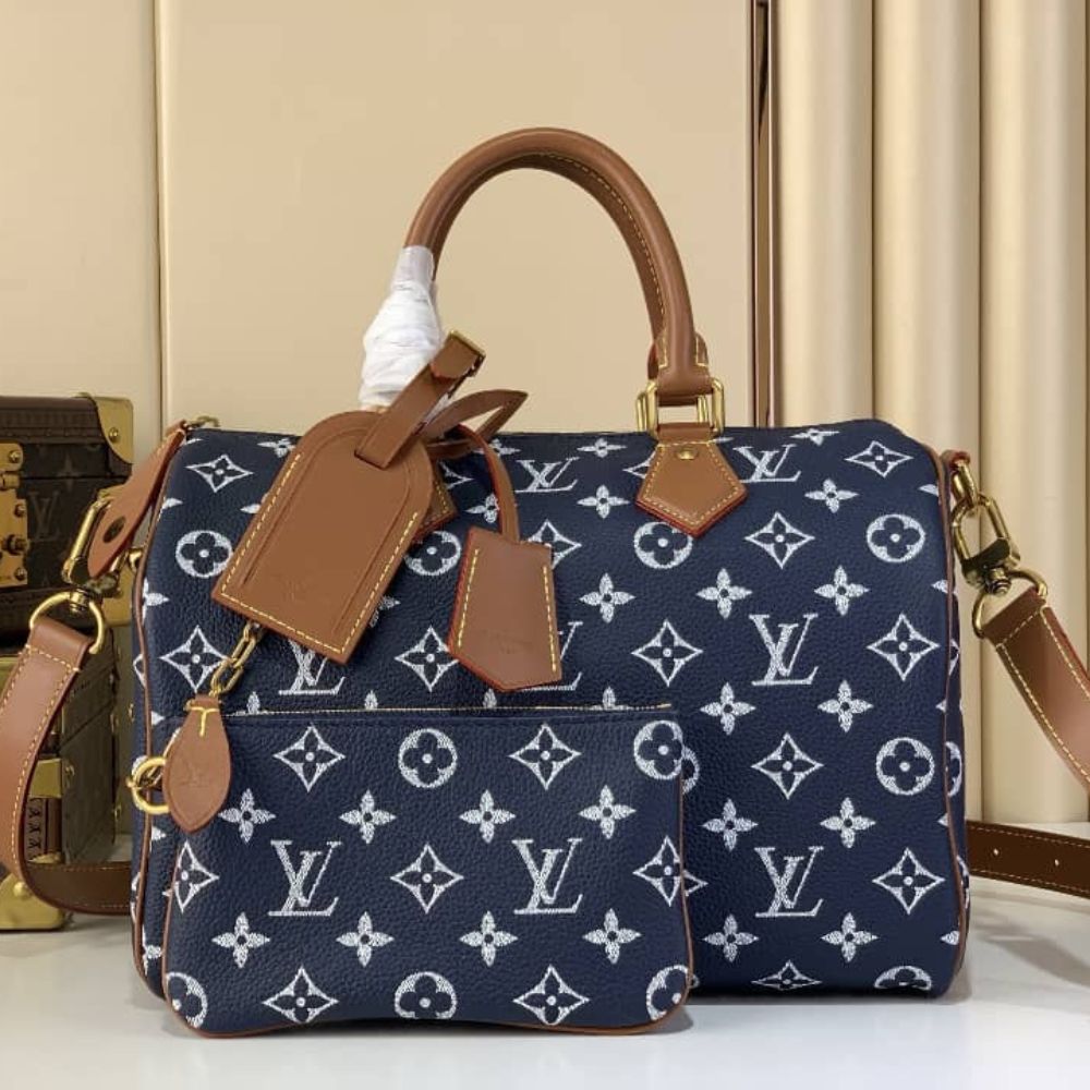 Alternative view of Mirror Quality – Louis Vuitton Speedy P9 Bandoulière 30 Leather Indigo Blue 30Cm M15282