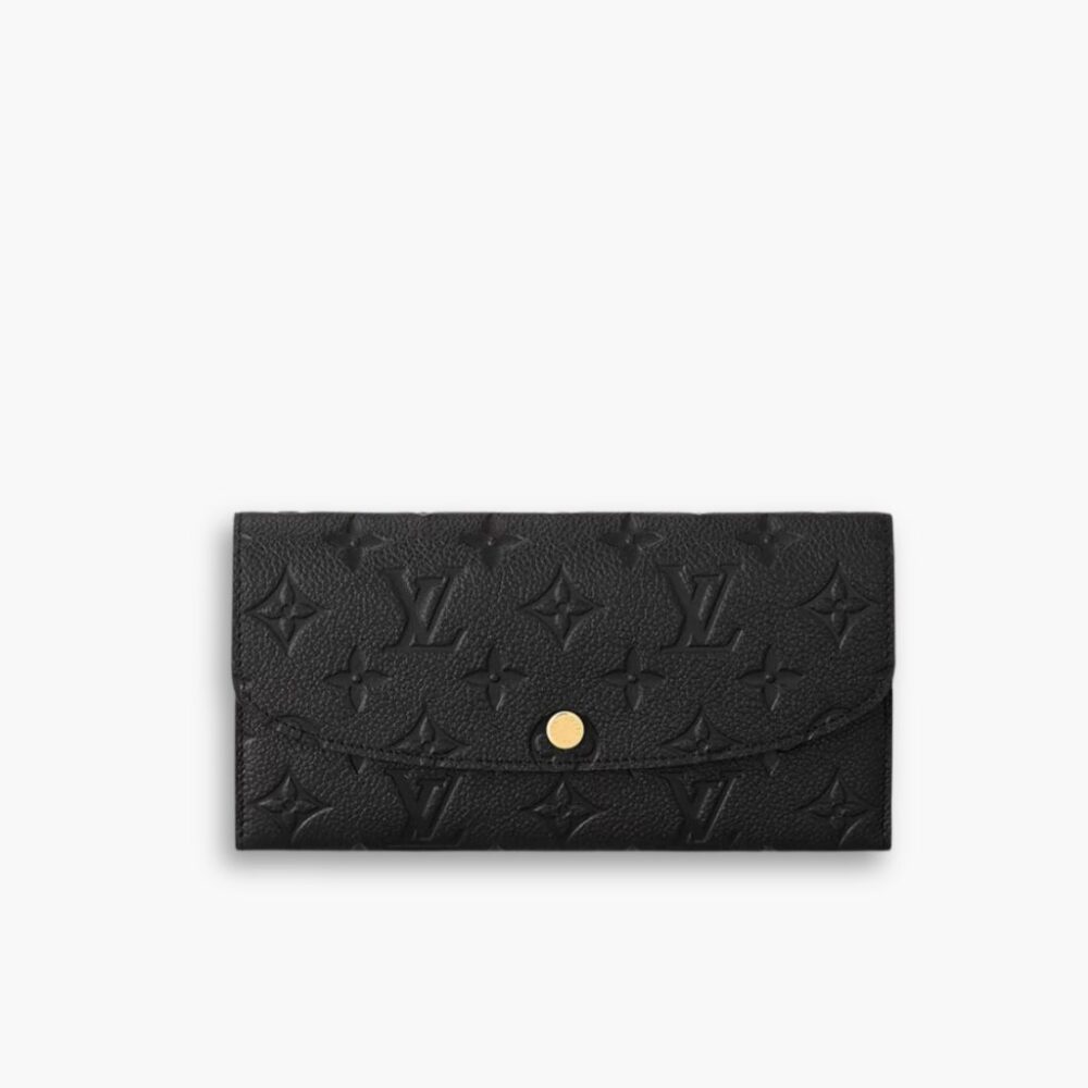 Louis Vuitton Emilie Monogram Empreinte Leather Wallet Black 19cm M62369