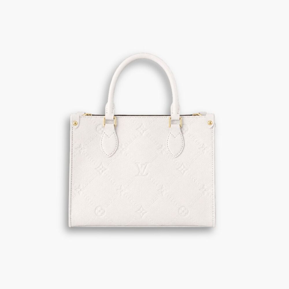 Louis Vuitton Onthego PM Monogram Empreinte Couture Handbag Ivory 25cm