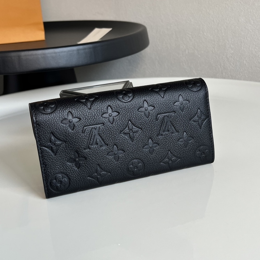 Louis Vuitton Emilie Monogram Empreinte Leather Wallet Black 19cm M62369 - Image 5