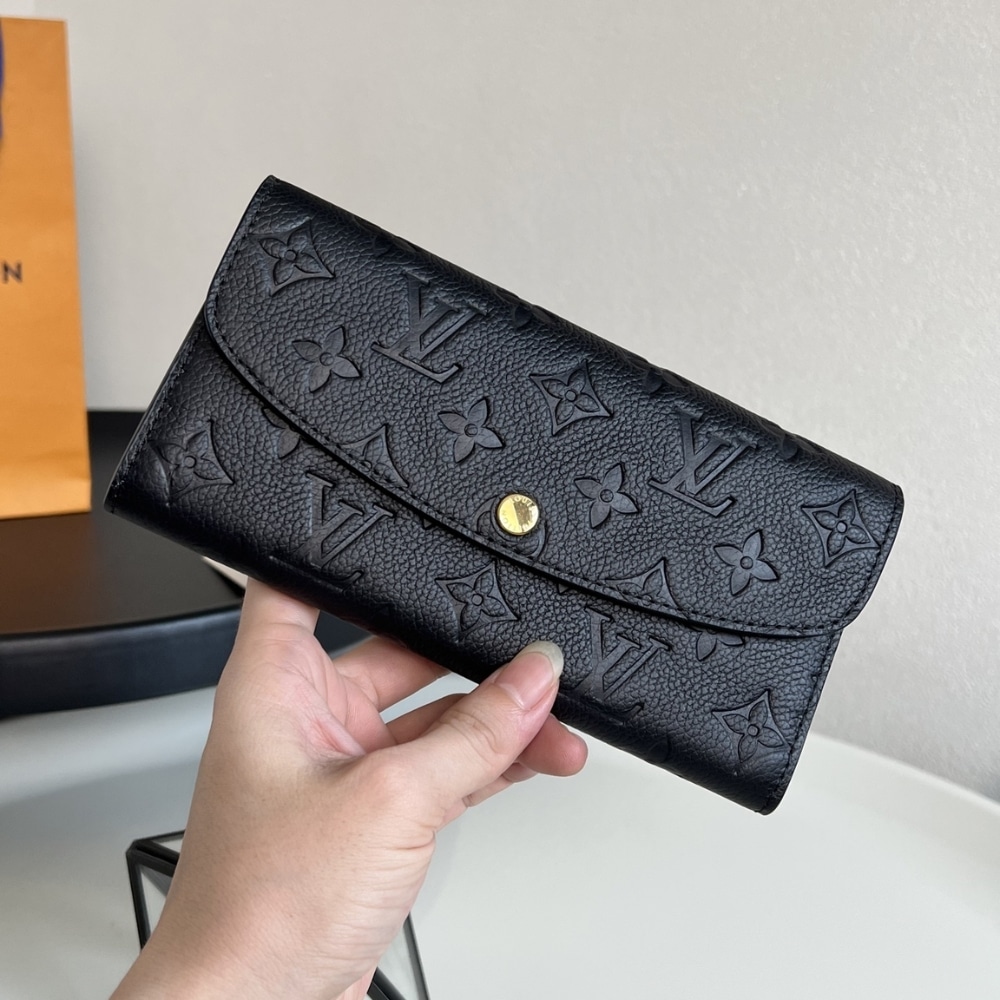 Louis Vuitton Emilie Monogram Empreinte Leather Wallet Black 19cm M62369 - Image 3