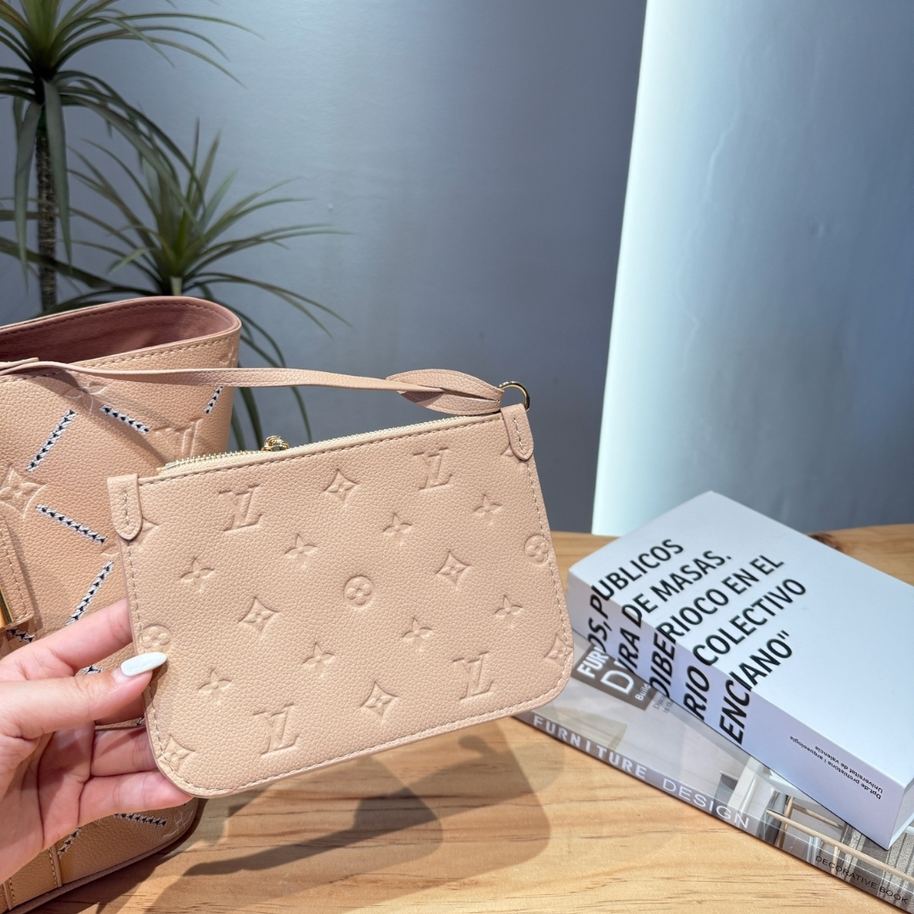 Louis Vuitton All In MM Monogram Empreint Couturee Handbag Hazelnut 24cm M28524 - Image 4