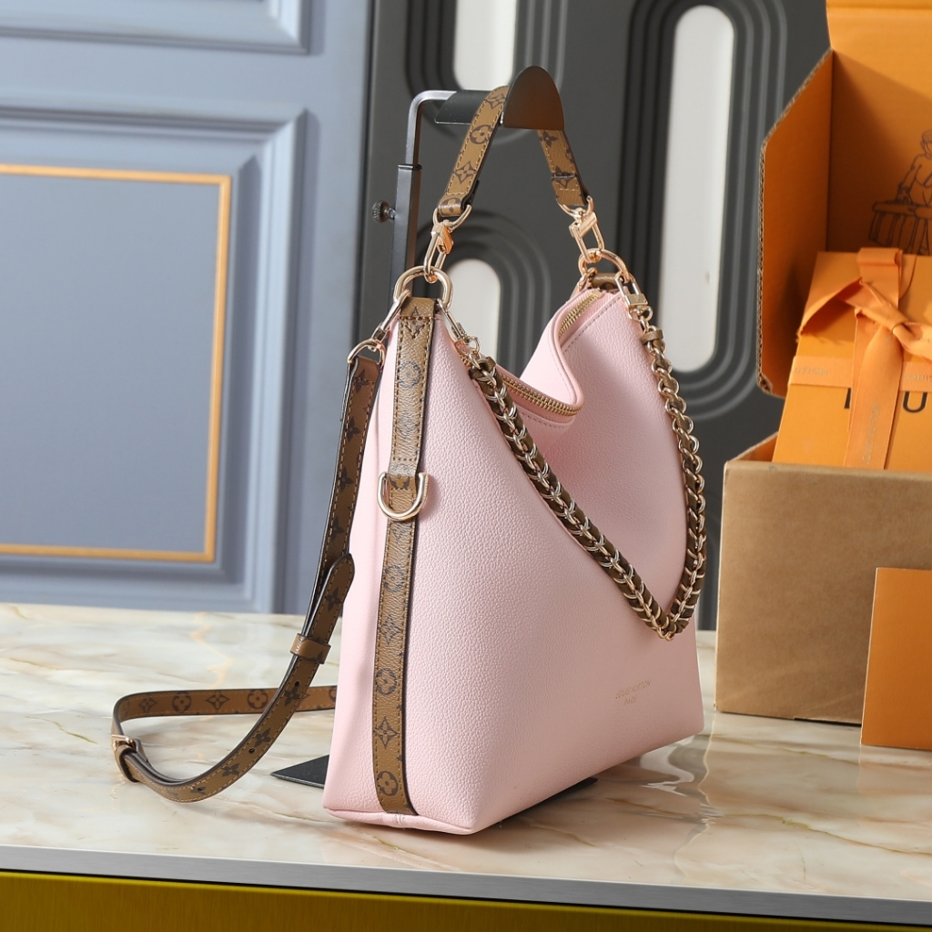 Louis Vuitton Multipass Medium Grained Leather Hobo Bag Petal Pink 30cm M2A063 - Image 3