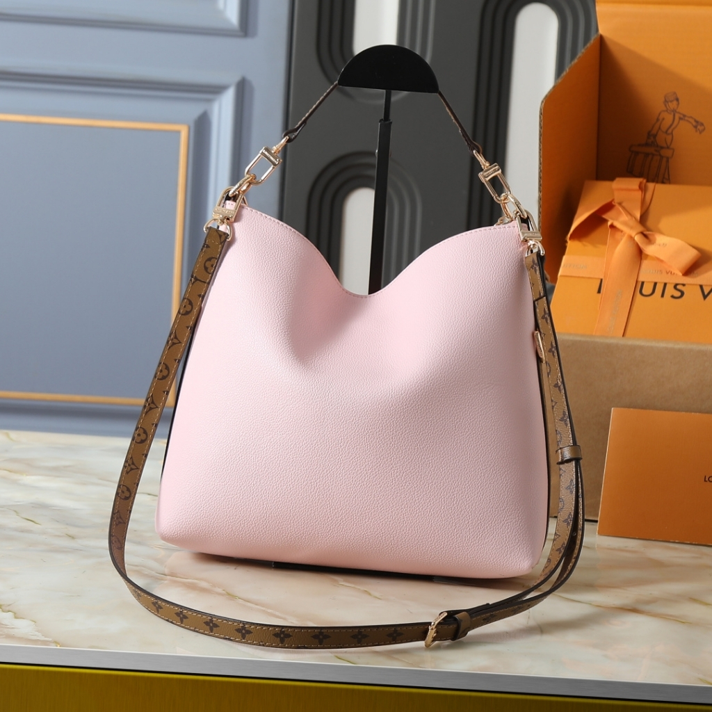 Louis Vuitton Multipass Medium Grained Leather Hobo Bag Petal Pink 30cm M2A063 - Image 4