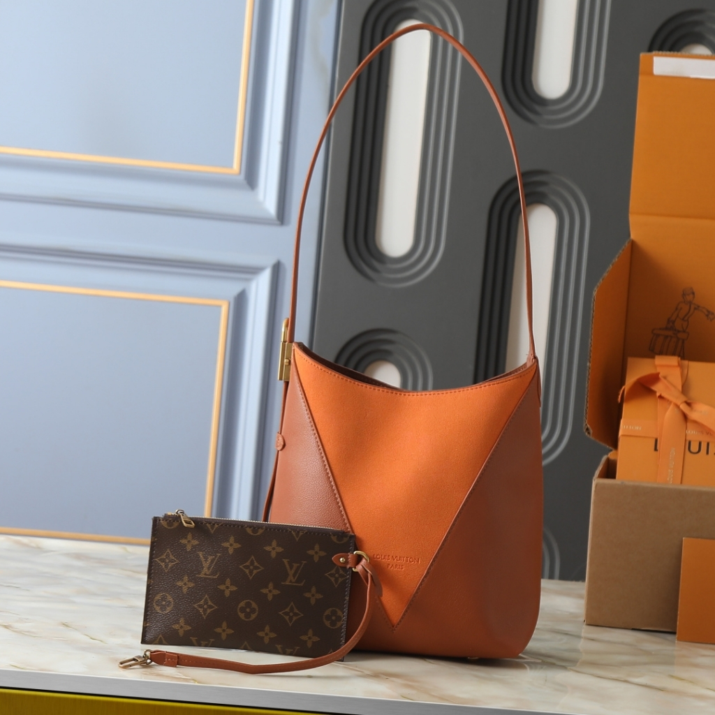 Louis Vuitton Low Key Hobo MM Grained And Suede Hobo Bag Cognac 28cm M29156 - Image 3