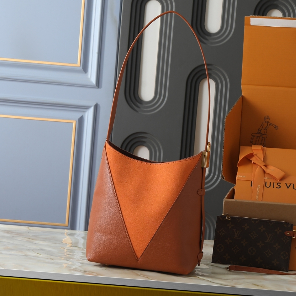 Louis Vuitton Low Key Hobo MM Grained And Suede Hobo Bag Cognac 28cm M29156 - Image 2