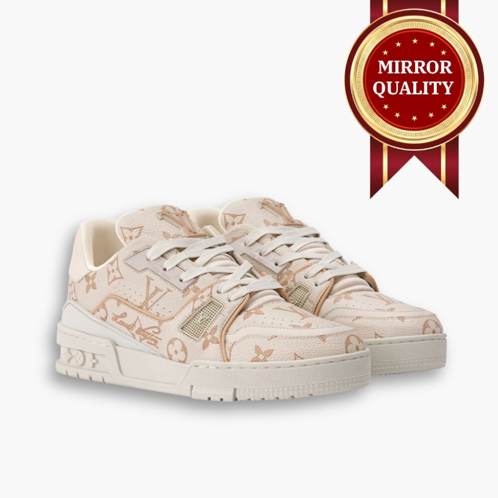 Mirror Quality – Louis Vuitton LV Trainer Sneaker Dune Beige 1AKYBW